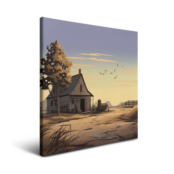 Farmhouse Barn Canvas Wall Art Rustic Old Barn Pictures Wall Decor Prints Modern Artwork Framed Home Decor for Bathroom Bedroom Living Room 14"x14"