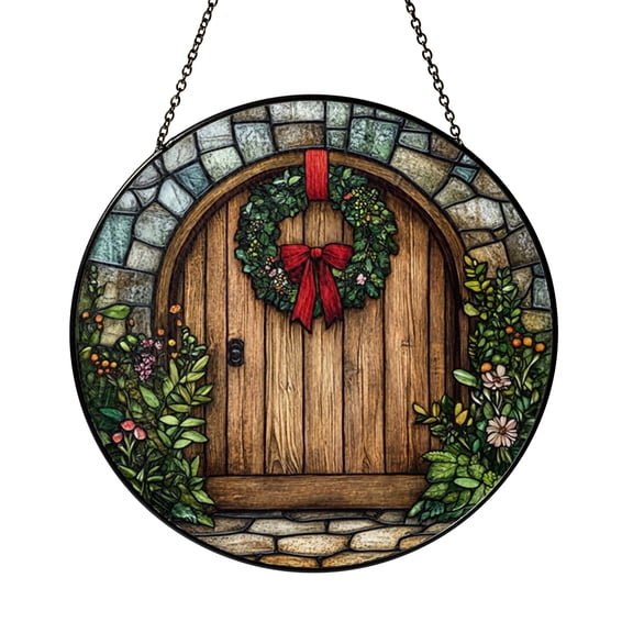Farmhouse Barn Door Glass Window Hanging – Rustic Home Decor2101