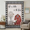thumbnail image 1 of Farmhouse Barn Sheer Curtains 54 Inches Long, Vintage Cabin Cow Wood Grain Checkered Light Filering Curtains, Breathable Simi Curtain Privacy Drapes for Kitchen Bathroom Nursery Window Treatment, 1 of 9