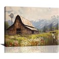 thumbnail image 1 of Farmhouse Barn Wall Art Christian Farm Scenery Pictures Motivational Quotes Canvas Prints Painting Barn Decorations Framed Artwork for Bathroom Living Room Bedroom 16"x12", 1 of 6