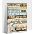 thumbnail image 1 of Farmhouse Bathroom Decor Wall Art -Funny Bathroom Sign Canvas Print Picture For Rustic Home Decor, Rustic Style Painting, Framed Poster Flower Artwork For Country Bathroom Wall Decoration 12x18, 1 of 5
