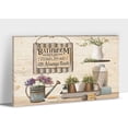 thumbnail image 1 of Farmhouse Bathroom Decor Wall Art - Funny Bathroom Signs Canvas Print Pictures For Rustic Home Decor, Rustic Style Painting, Framed Poster Flower Vase Artwork For Country Room Wall Decor 12x18 Inches, 1 of 5