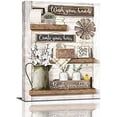 thumbnail image 1 of Farmhouse Bathroom Decor Wall Art Rustic Bathroom Pictures Canvas Print Country Bathroom Signs Painting Artwork Modern Home Decorations for Bathroom Framed Ready to Hang 8x12 in, 1 of 6