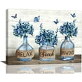thumbnail image 1 of Farmhouse Bathroom Decor Wall Art Rustic Botanical Bathroom Pictures Canvas Print Bathroom Relax Soak Unwind Eucalyptus Butterfly Painting Prints Framed Artwork Decor for Bathroom 16"x24", 1 of 6