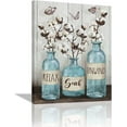 thumbnail image 1 of Farmhouse Bathroom Decor Wall Art Rustic Cotton Blue Jar Bathroom Pictures for Wall Country Bathroom Canvas Prints Relax Soak Unwind Signs Painting Modern Artwork Home Decor for Bathroom12"x16", 1 of 6