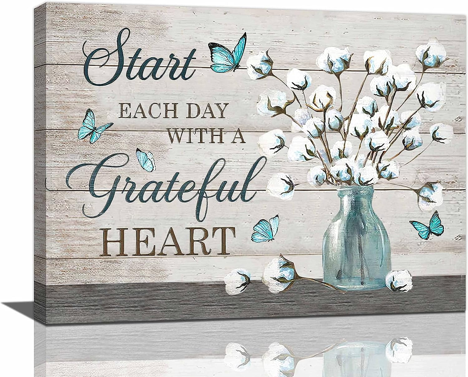 Farmhouse Bathroom Decor Wall Art Rustic Cotton Flower Picture Wall