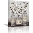 thumbnail image 1 of Farmhouse Bathroom Decor Wall Art Rustic Cotton Grey Jar Bathroom Pictures for Wall Country Bathroom Canvas Prints Relax Soak Unwind Signs Painting Modern Artwork Home Decor for Bathroom 12"x16", 1 of 6