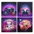 thumbnail image 1 of Gaming Wall Art for Kids Game Room Decor Video Game Pictures Posters Colorful Gamepad Headphone Canvas Prints for Teen Boys Gamer Bedroom Cool Retro Game Artwork Playroom Home Decorations 16x16 4 Pcs, 1 of 2
