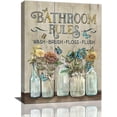thumbnail image 1 of Farmhouse Bathroom Decor Wall Art Rustic Flower Bathroom Pictures for Wall Country Bathroom Floral Painting Canvas Prints Modern Artwork Framed Home Decor 12"x16", 1 of 6
