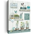 thumbnail image 1 of Farmhouse Bathroom Decor Wall Art Rustic Flower and Butterfly Bathroom Pictures Canvas Print Teal Country Bathroom Wall Decor Soak Relax Unwind Bathroom Wall Art Framed Ready To Hang 12"x16", 1 of 6