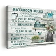 thumbnail image 1 of Farmhouse Bathroom Decor Wall Art Rustic Flower and Butterfly Bathroom Pictures Canvas Print Country Bathroom Wall Decor Teal Bathroom Rules Bathroom Wall Art Framed Ready To Hang 12"x16", 1 of 6
