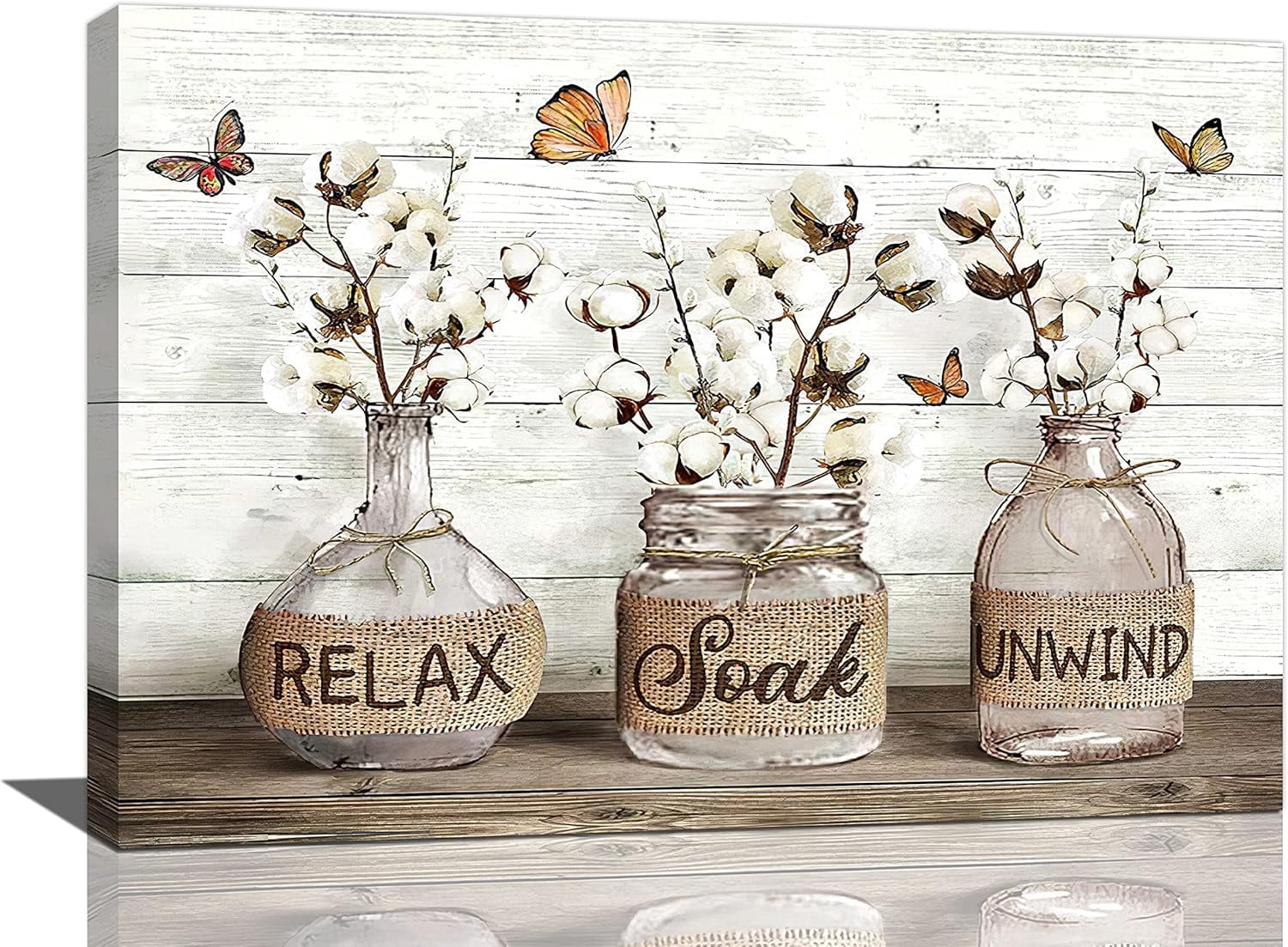 Farmhouse Bathroom Decor Wall Art Rustic White Daisy Flower Bathroom ...