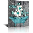 thumbnail image 1 of Farmhouse Bathroom Decor Wall Teal Daisy Quotes Pictures Toilet Art Turquoise Artwork Framed Modern Home Wall Decor For Bathroom Rustic Wall Art Canvas Prints 12x16 Inch, 1 of 6