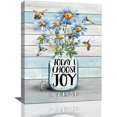 thumbnail image 1 of Farmhouse Bathroom Floral Wall Art Rustic Daisy Hummingbird Pictures Wall Decor Country Flower Today I Choose Joy Canvas Prints Painting Framed Artwork for Kitchen Bedroom Living Room 12"x16", 1 of 6