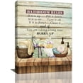 thumbnail image 1 of Farmhouse Bathroom Wall Art Bathroom Pictures Wall Decor Bathroom Rules Sign Canvas Prints Bathroom Decoration Painting Modern Framed Artwork for Bathroom Toilet Restroom 12"x16", 1 of 6