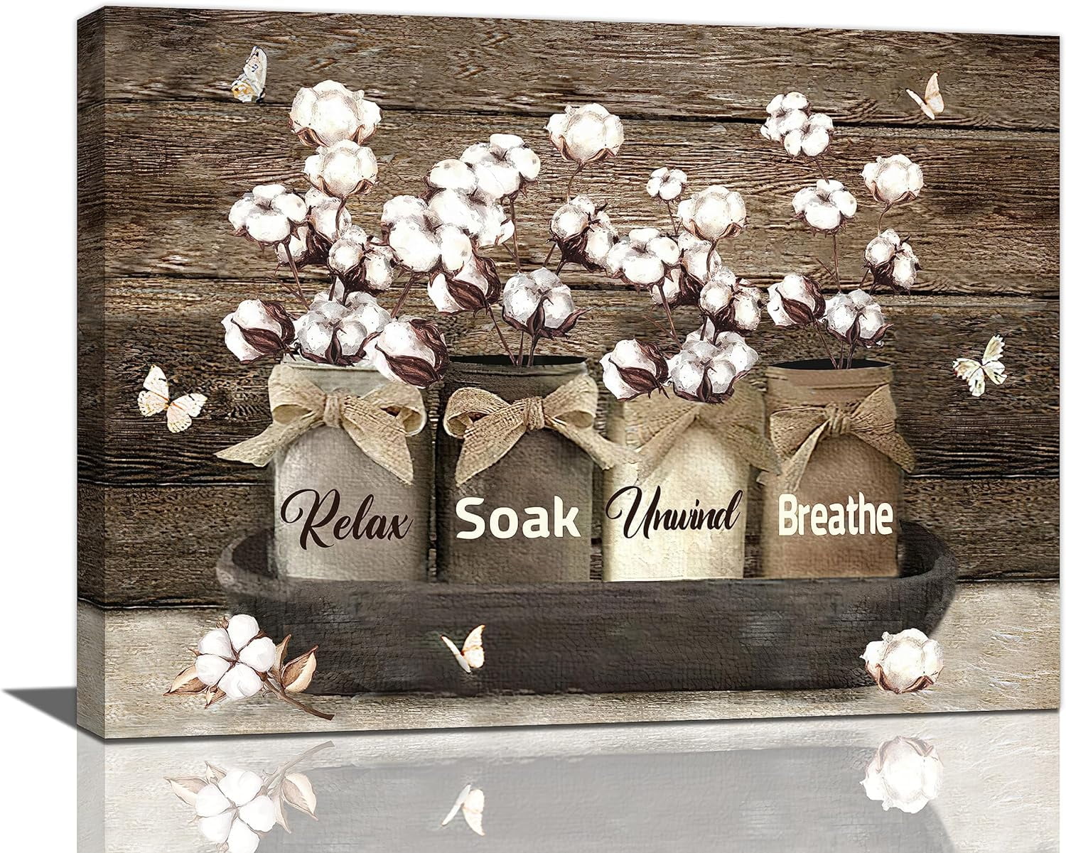 Farmhouse Bathroom Wall Art Country Bathroom Wall Decor Rustic Cotton ...