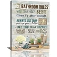 thumbnail image 1 of Farmhouse Bathroom Wall Art Flower Pictures Wall Decor Bathroom Rules Inspirational Quotes Canvas Painting Print Artwork Modern Home Decor Framed for Bathroom 12inx16in, 1 of 6