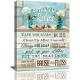 thumbnail image 1 of Farmhouse Bathroom Wall Art Flower Pictures Wall Decor Bathroom Rules Inspirational Quotes Canvas Painting Print Artwork Modern Home Decor Framed for Bathroom 12inx16in, 1 of 6