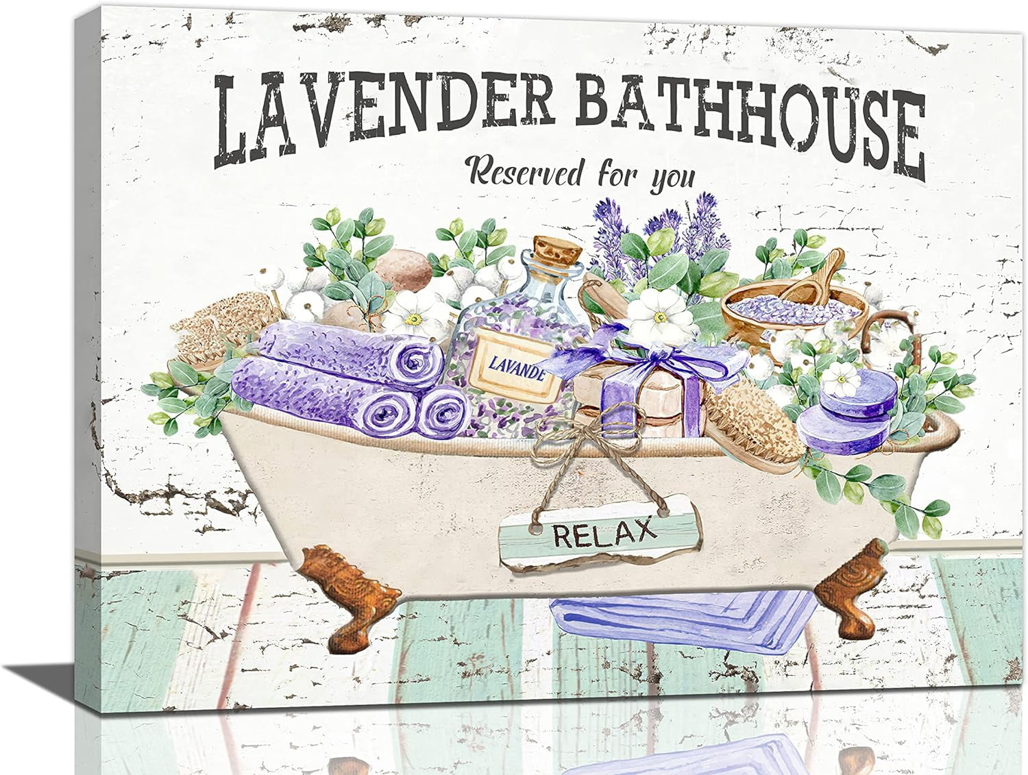 Farmhouse Bathroom Wall Art Purple Lavender Bathroom Wall Decor Canvas ...