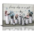 thumbnail image 1 of Farmhouse Bathroom Wall Decor Rustic Bathroom Decor Wall Art Blue Butterfly Floral Pink Flower Pictures Canvas Prints Country Painting Bathroom Pictures for Wall Modern Framed Decor 16''''x12'''', 1 of 6