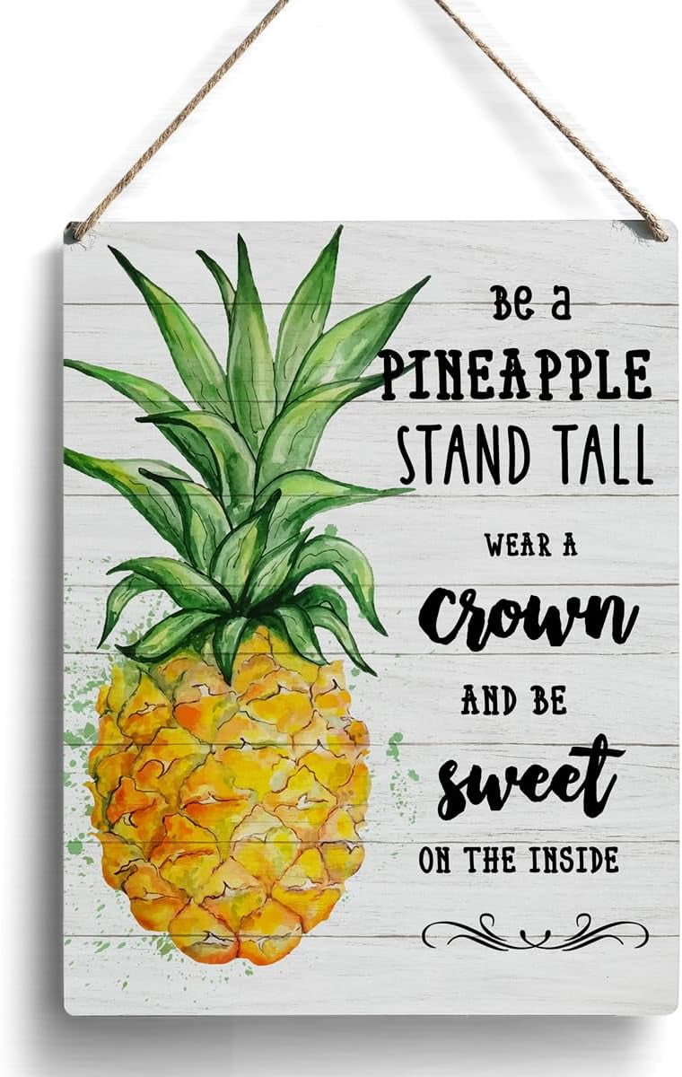 Farmhouse Be a Pineapple Wooden Sign Artwork, Summer Pineapple Wood ...