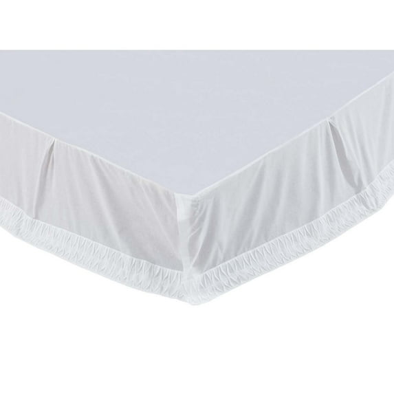 VHC Brands 29162 78 x 80 x 16 in. Adelia White King Bed Skirt - Marshmallow