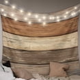 thumbnail image 1 of Farmhouse Beige Brown Large Tapestry for Bedroom Wall Hanging Tapestry, Vintage Wooden Striped Ceiling Backdrop Tapestries Poster Blanket Wall Decor for Teens Room Living Room Dorm 86" x 104", 1 of 8