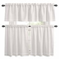 thumbnail image 1 of Farmhouse Beige White Striped Kitchen Curtains Sets for Windows 36 Inch Length, Modern Stripes Rod Pocket Window Treatments Tier Curtains and Valances Set for Bedroom/Bathroom, 1 of 8