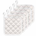 thumbnail image 1 of Farmhouse Beige White Striped Pot Holders for Kitchen Heatproof Potholder, 5 Pack Modern Stripes Hot Pads Multipurpose Oven Pads Cloth Potholders Trivet for Cooking Baking, 1 of 8