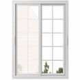 thumbnail image 1 of Farmhouse Beige White Striped Window Privacy Film, Modern Stripes Static Cling UV Sun Blocking Heat Control Window Tint Day and Night, Non-Adhesive One Way Windows Privacy Cover 17.7''x78.7'', 1 of 7