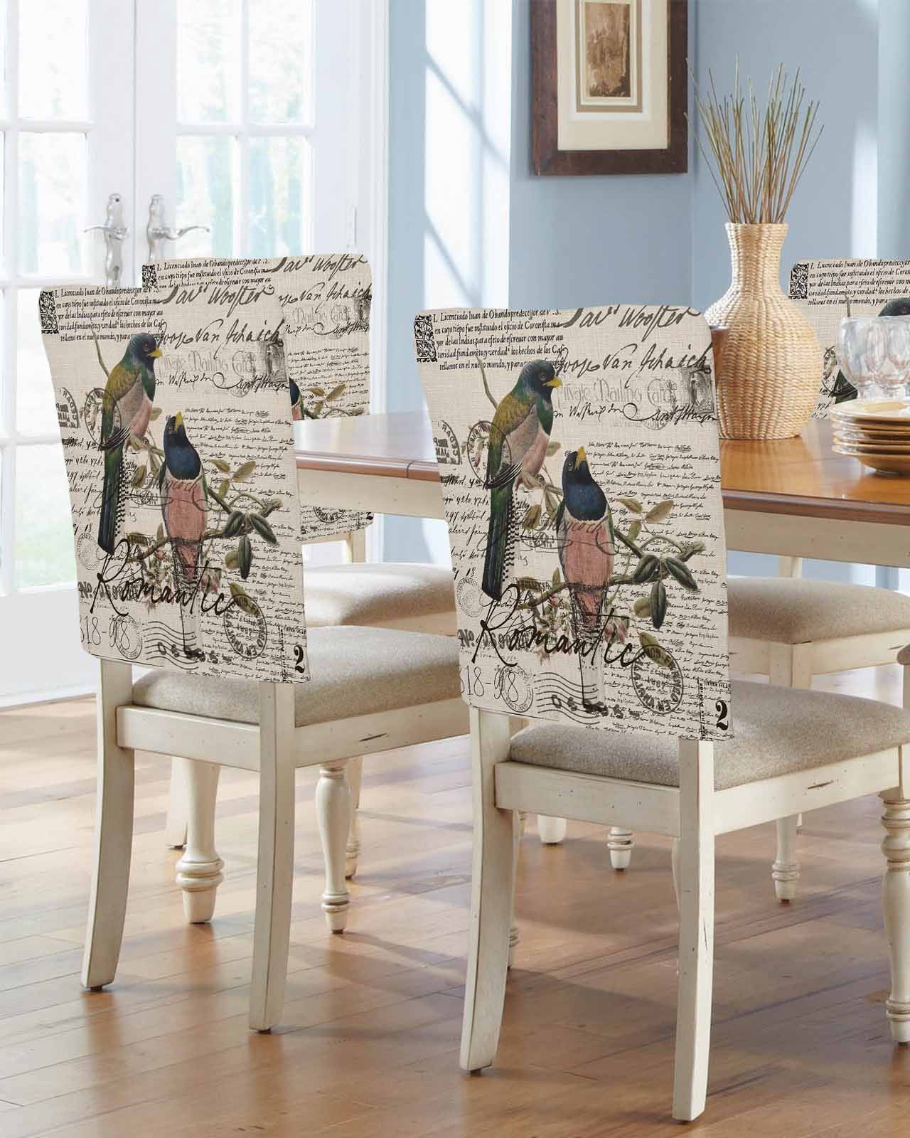 Navy Blue Chair Covers for Dining Room Set of 6, Dining Chair Back