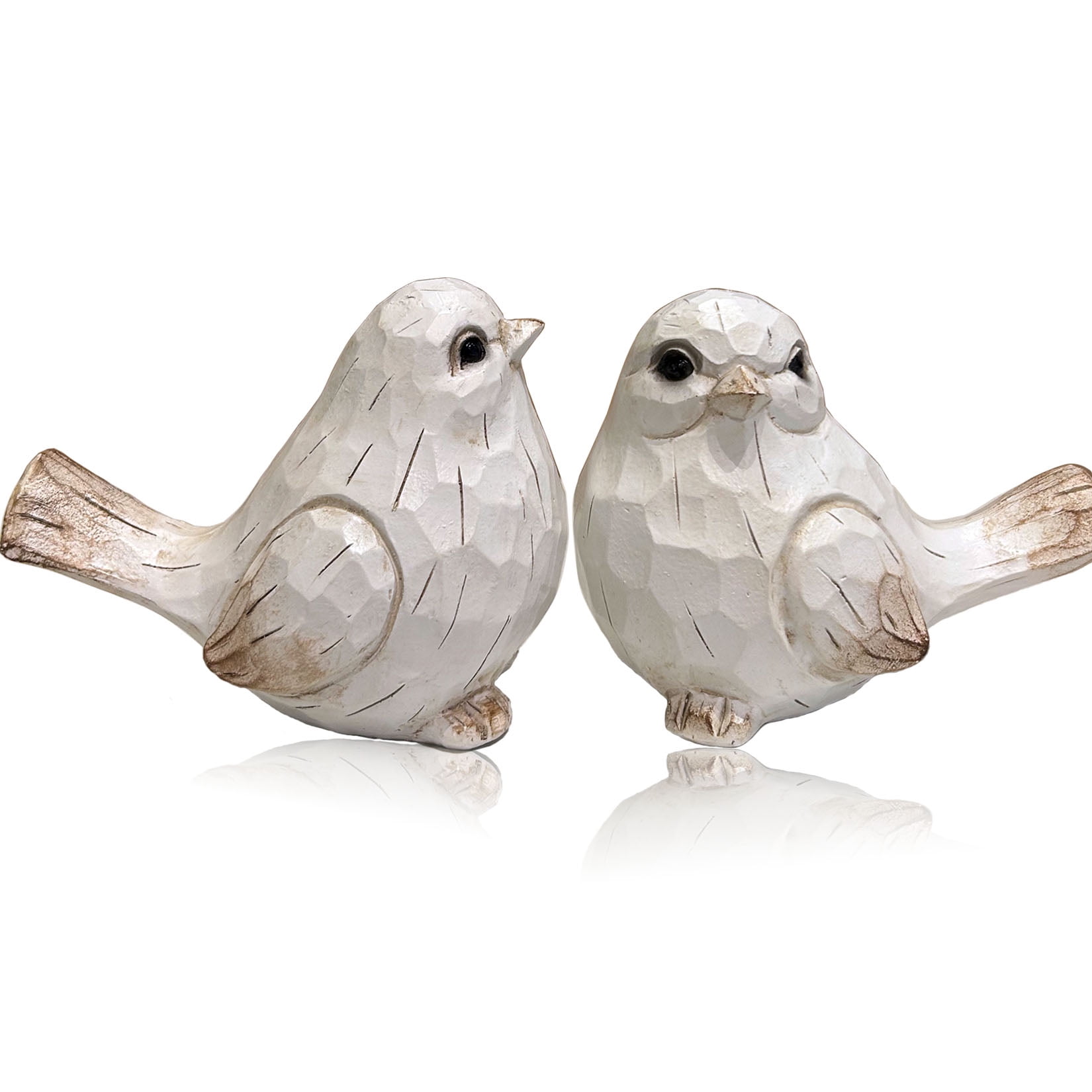 Art Deco Resin Bird Figurine Set for Nursery and Kids