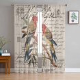 thumbnail image 1 of Farmhouse Birds Sheer Curtains 96 Inches Long 2 Panels Set, Window Sheer Curtains for Living Room/Bedroom, Country Envelope Postmark Rustic Botancial Light Filter Rod Pocket Curtain 52'' x 96'' x 2, 1 of 7