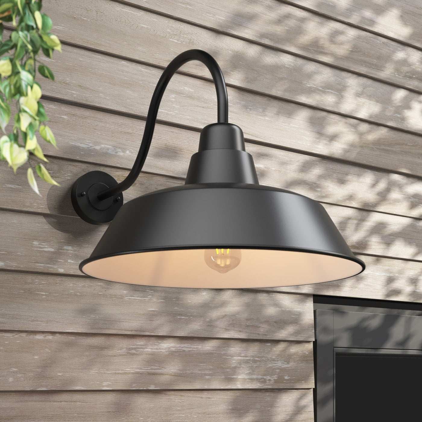 Farmhouse Black Exterior 1-Light Wall Sconce Outdoor Barn Light Fixture