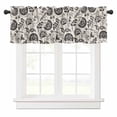 thumbnail image 1 of Farmhouse Black Floral Valances for Windows Linen Boho Flower Rustic Country Rod Pocket Curtain Valance Window Treatment Short Curtains for Kitchen Living Room, 54"x18", 1 of 5