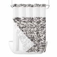 thumbnail image 1 of Farmhouse Black No Hook Shower Curtain Waterproof, Bathroom Curtains with Snap in Liners and See Through Top Window, Vintage Flower Leaf Botanical Plant Hotel Style Bathtub Curtains Shower 72"Wx84"L, 1 of 8