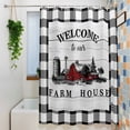 thumbnail image 1 of Farmhouse Black Plaid Shower Curtain for Bathroom, Country Barn Vintage Wood Board Waterproof Shower Curtains Washable Quick Dry with Hooks Bathtub Curtains 36x72IN, 1 of 9