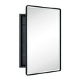 thumbnail image 1 of TEHOME Farmhouse Black Medicine Cabinet, 24x36 Inches, Recessed, Beveled Mirror, 1 of 7