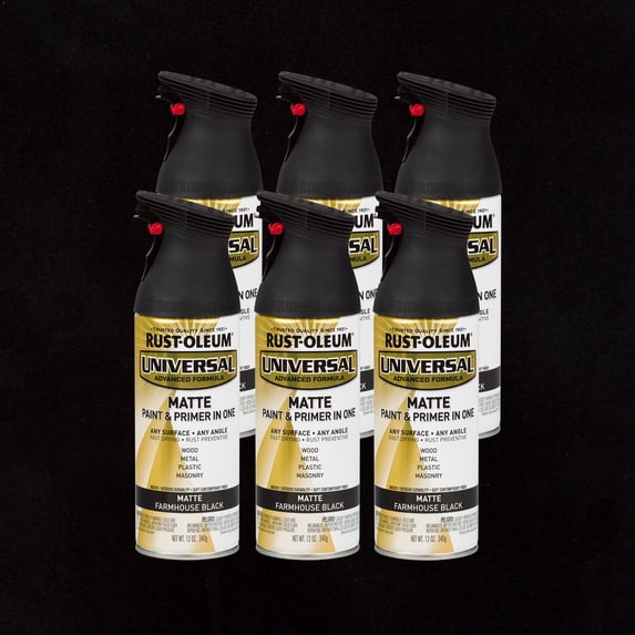 Rust-Oleum, All Surface Spray Paint, 72 oz, Black, 6 Pack - Walmart.com