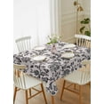thumbnail image 1 of Farmhouse Black Tablecloth Rectangle Table Cloth 60x84, Waterproof Tablecloth Outdoor Table Cloth, Vintage Flower Leaf Botanical Plant Washable Table Cover for Kitchen Dinning Party, 1 of 8