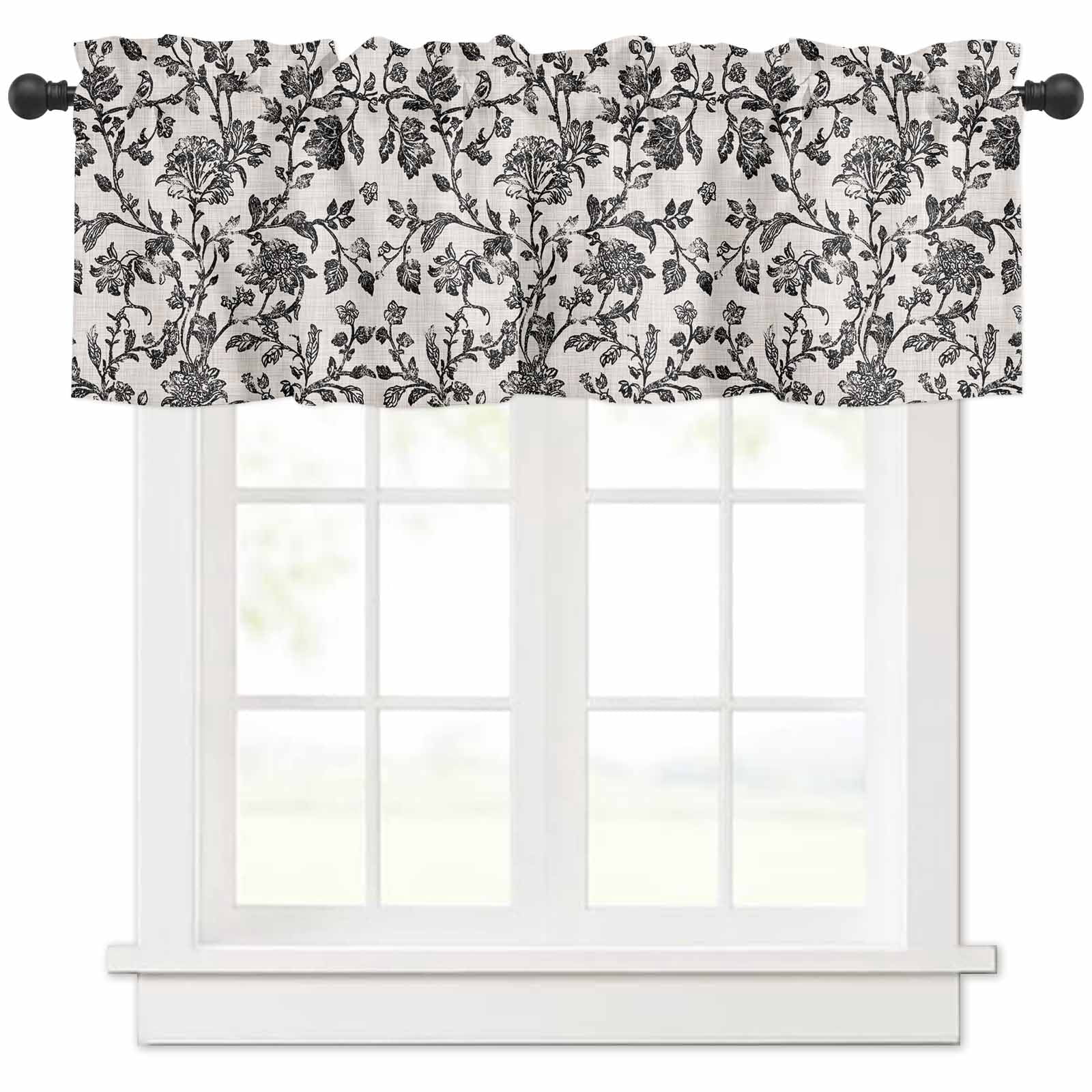 Farmhouse Black Valances for Windows Farmhouse Kitchen Curtains ...