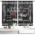 thumbnail image 1 of Farmhouse Black White Kitchen Curtains Short Small Rustic Country Fork and Spoon Wood Board Retro Vintage Window Curtains Funny Quotes Bedroom Window Drapes Treatment Tier Curtain 28x39 Inch, 1 of 6
