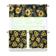 thumbnail image 1 of Farmhouse Bloom Curtains 24" Short - 3 Panel Vintage Floral Set with Bohemian Wildflowers, Rod Pocket Window Treatment for Spring Summer, 1 of 6