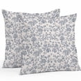 thumbnail image 1 of Farmhouse Blue Floral Throw Pillow Covers 20x20 Inch Set of 2, Vintage Botanical Leaves Burlap Waterproof Outdoor Pillow Covers, Decorative Cushion Pillowcases for Couch, Sofa, Bed, Garden, Patio, 1 of 9