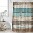 thumbnail image 1 of Farmhouse Blue Grey Brown Waterproof Fabric Shower Curtain,Vintage Ombre Wooden Waterproof Fabric Shower Curtain for Bathroom Curtains Bathtubs Hotel Shower Curtains with 12 Hooks Stall 54x78in, 1 of 8