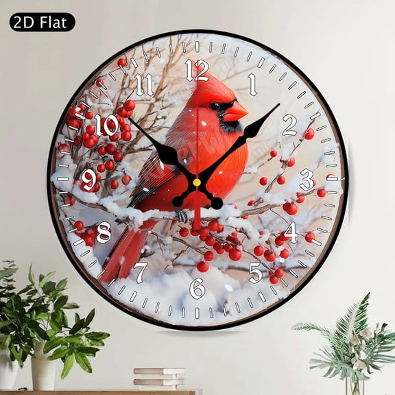 Farmhouse Blue Pumpkin Hydrangea Round Wall Clock Rustic Autumn Fall Decor Silent Non-Ticking