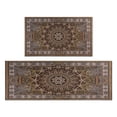 thumbnail image 1 of Farmhouse Boho Dark Brown Pattern Rugs and Mats Non Skid Washable Absorbent Microfiber Soft Kitchen Mat for Floor Set Of 2 Decor Stain Resistant 17"x47"+17"x30", 1 of 7
