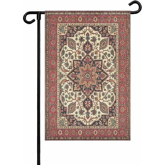 Farmhouse Boho Garden Flag 12x18 Double Sided Aztec Southwest Floral Decorative Welcome Yard Banner for House Patio Lawn Seasonal Outdoor Decor