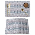 thumbnail image 1 of Farmhouse Boho Placemats Set of 8 Vintage Tribal Ethnic Abstract Flower Place Mats Indoor Wipeable Table Mats Washable Cloth Dining Table Placemats for Kitchen Holiday Party Home Decor 13x19 Inch, 1 of 9