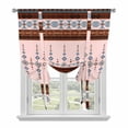 thumbnail image 1 of Farmhouse Boho Tie Up Curtains for Windows, Adjustable Balloon Window Shades, Retro Ethnic Traditional Patterned Kitchen Window Treatments Adjustable Roll Up Curtain for Basement/Nursery 52"x45", 1 of 8